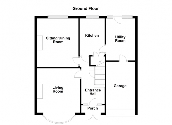 Floor Plan Image for 3 Bedroom Semi-Detached House for Sale in Grasmere Road, Dewsbury