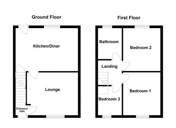 Floor Plan for 3 Bedroom Terraced House for Sale in Leeds Road, Dewsbury, WF12, 7HU - OIRO &pound150,000