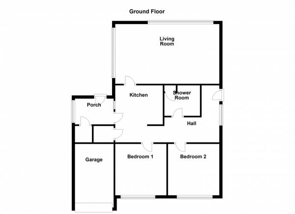 Floor Plan for 2 Bedroom Detached Bungalow for Sale in Chessington Drive, Flockton, Wakefield, WF4, 4TJ -  &pound275,000