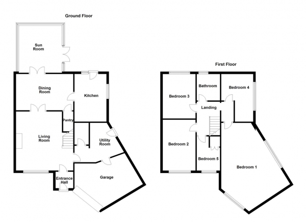 Floor Plan for 5 Bedroom Detached House for Sale in Pinfold Close, Thornhill, Dewsbury, WF12, 0SQ - Offers Over &pound350,000