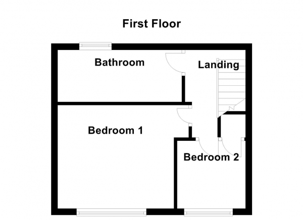 Floor Plan for 2 Bedroom End of Terrace House for Sale in Wesley Street, Ossett, WF5 8EZ, WF5, 8EZ -  &pound110,000