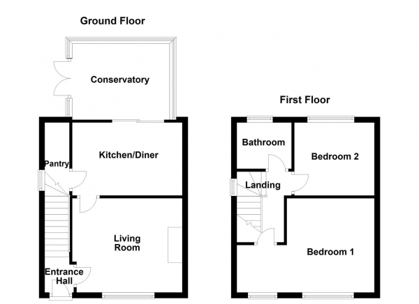 Floor Plan Image for 2 Bedroom Semi-Detached House for Sale in Alderney Road, Dewsbury