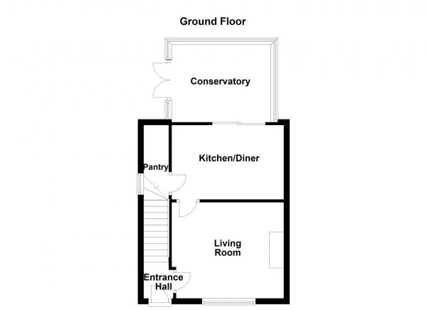 Floor Plan for 2 Bedroom Semi-Detached House for Sale in Alderney Road, Dewsbury, WF12, 7ES - Offers Over &pound170,000