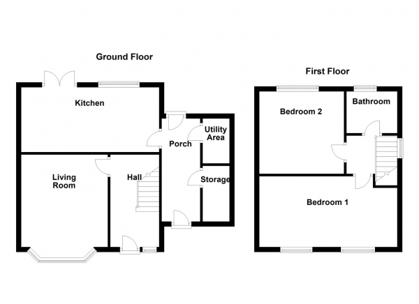 Floor Plan for 2 Bedroom Semi-Detached House for Sale in Princess Lane, Earlsheaton, Dewsbury, WF12, 8HD -  &pound135,000