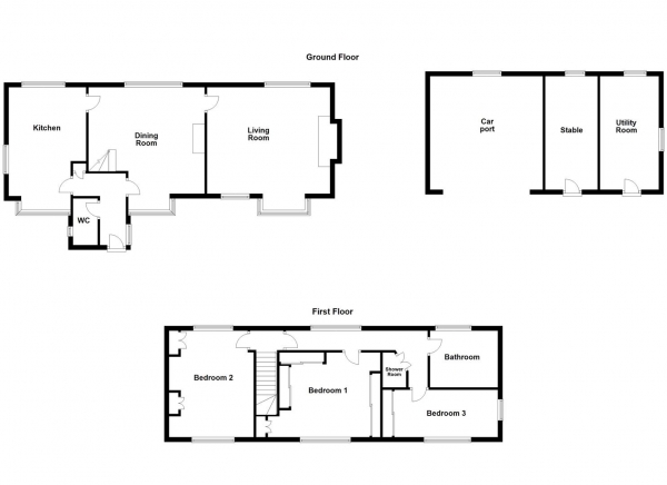 Floor Plan for 3 Bedroom Detached House for Sale in Thornhill Road, Middlestown, Wakefield, WF4, 4RU -  &pound475,000