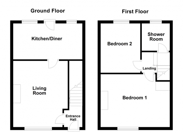 Floor Plan Image for 2 Bedroom Terraced House for Sale in Town Green, Earlsheaton, Dewsbury