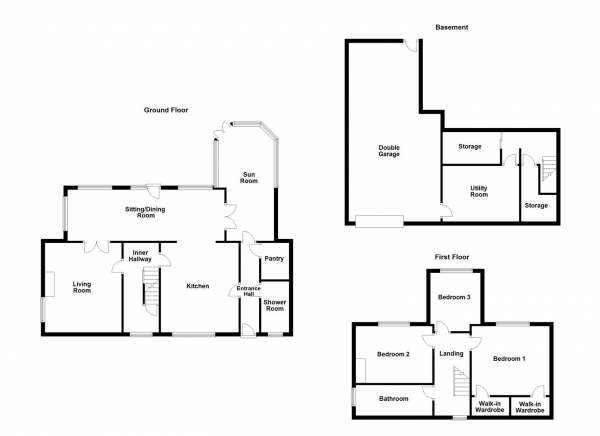 Floor Plan for 3 Bedroom Link Detached House for Sale in Long Lane, Earlsheaton, Dewsbury, WF12, 8LG -  &pound425,000