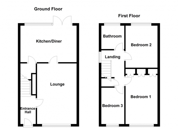 Floor Plan for 3 Bedroom Property for Sale in Lichfield Road, Dewsbury, WF12, 7TA -  &pound235,000