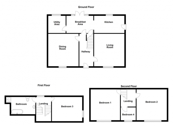 Floor Plan Image for 4 Bedroom Semi-Detached House for Sale in Upper Lane, Netherton, Wakefield