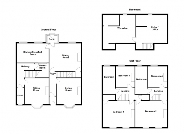 Floor Plan Image for 4 Bedroom Terraced House for Sale in New Road, Middlestown, Wakefield