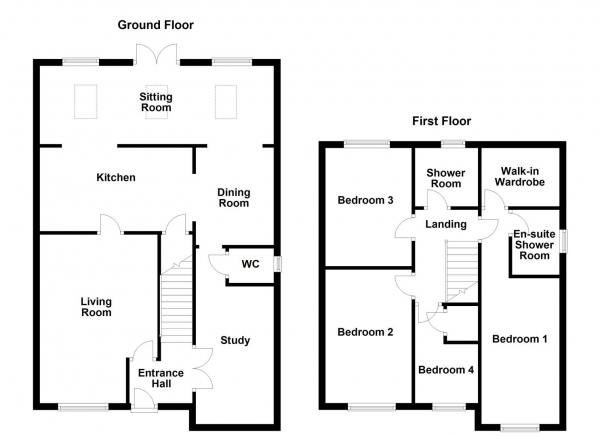 Floor Plan Image for 4 Bedroom Detached House for Sale in Crown Flatt Way, Dewsbury