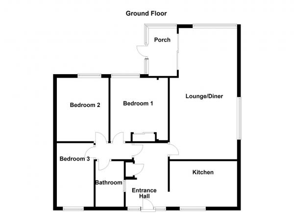 Floor Plan Image for 3 Bedroom Bungalow for Sale in Ullswater Road, Dewsbury