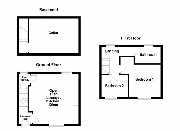 Floor Plan Image for 2 Bedroom Terraced House for Sale in Wakefield Road, Ossett