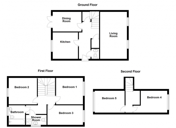 Floor Plan Image for 5 Bedroom End of Terrace House for Sale in Arncliffe Road, Batley