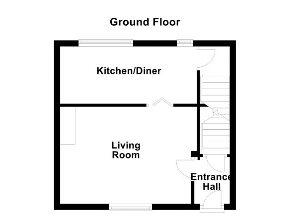 Floor Plan Image for 2 Bedroom End of Terrace House for Sale in Chickenley Lane, Dewsbury