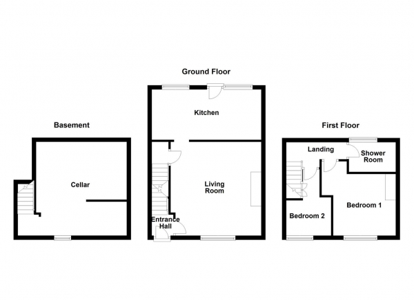 Floor Plan Image for 2 Bedroom End of Terrace House for Sale in Wood Street, Ossett