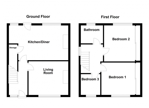 Floor Plan Image for 3 Bedroom Semi-Detached House for Sale in Chapel Lane, Dewsbury