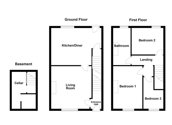 Floor Plan Image for 3 Bedroom Semi-Detached House for Sale in Woodbine Street, Ossett