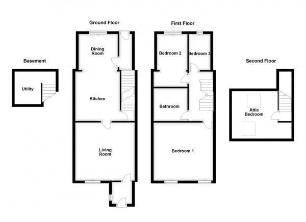 Floor Plan Image for 3 Bedroom Property for Sale in Haigh Lane, Flockton, Wakefield