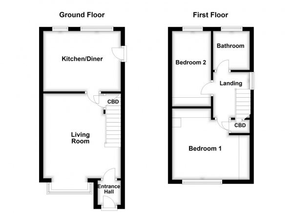 Floor Plan Image for 2 Bedroom Town House for Sale in The Hawthorns, Ossett