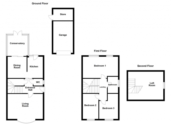 Floor Plan Image for 3 Bedroom Semi-Detached House for Sale in Southdale Gardens, Ossett