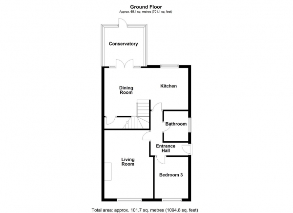 Floor Plan Image for 3 Bedroom Semi-Detached Bungalow for Sale in Healey Road, Ossett