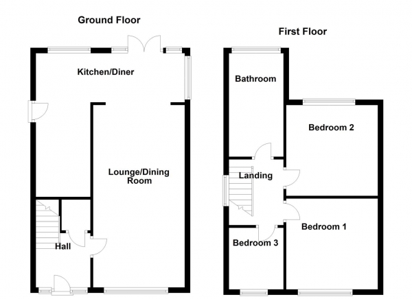 Floor Plan Image for 3 Bedroom Property for Sale in Nettleton Street, Ossett