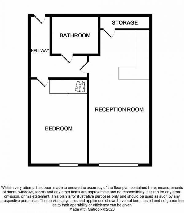 Floor Plan for 1 Bedroom Apartment for Sale in Altitude, Jewellery Quarter, B1, 3DH - Offers Over &pound135,000