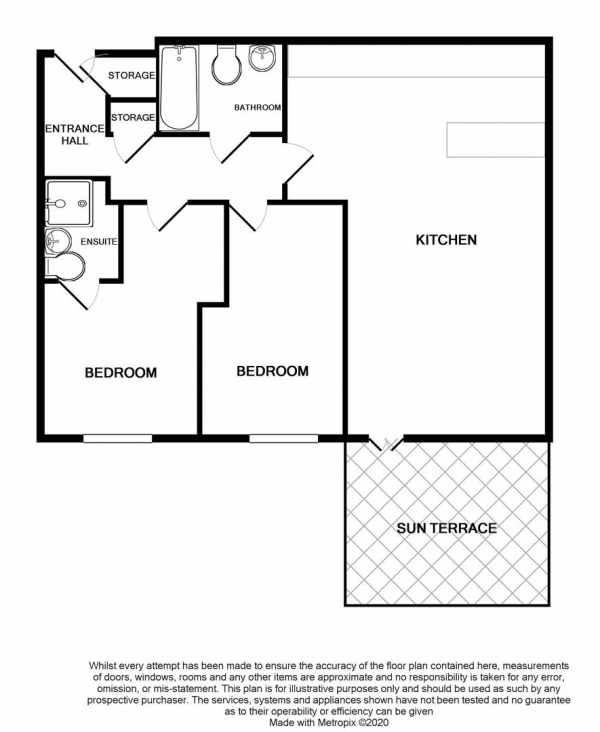 Floor Plan for 2 Bedroom Apartment for Sale in Bell Barn Road, Birmingham City Centre, B15, 2DH - Offers in Excess of &pound220,000