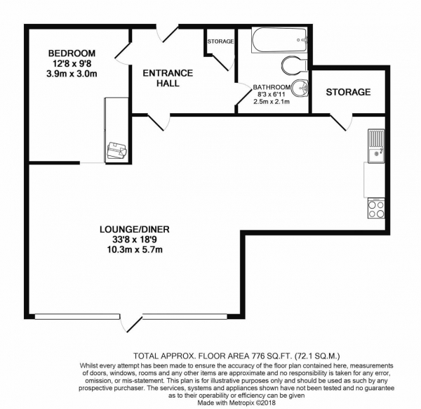 Floor Plan Image for 1 Bedroom Apartment for Sale in New Hampton Lofts, Jewellery Quarter