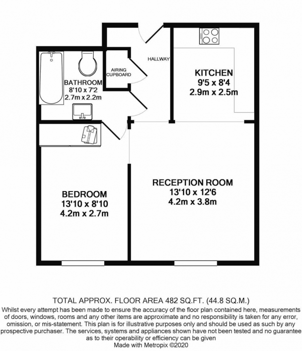 Floor Plan Image for 1 Bedroom Apartment for Sale in The Cube East, Birmingham City Centre