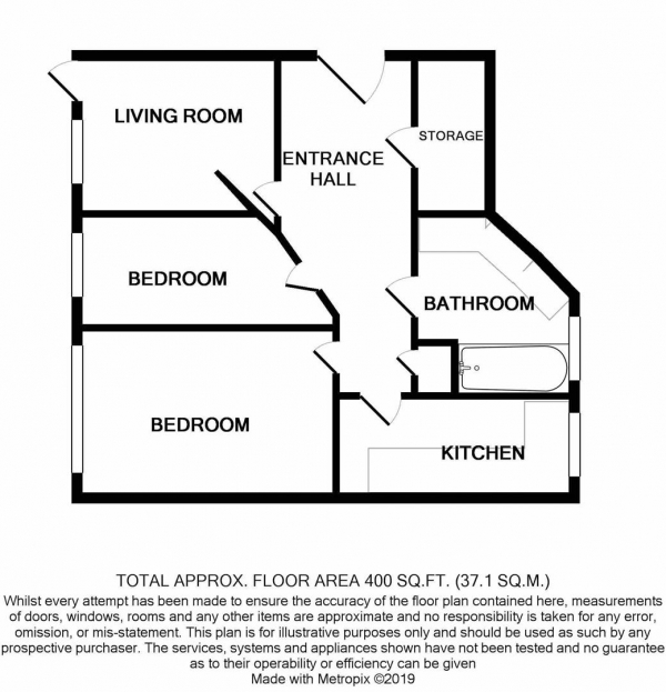 Floor Plan Image for 2 Bedroom Apartment for Sale in Florida House, Birmingham