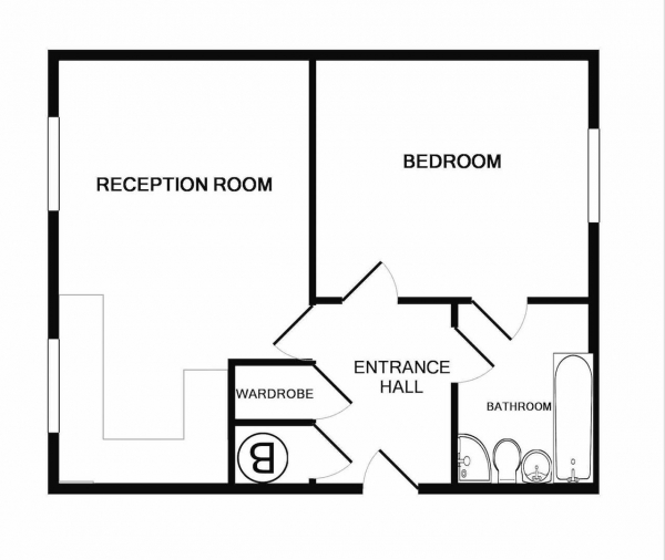 Floor Plan for 1 Bedroom Apartment for Sale in Old Silver Works, Jewellery Quarter, B18, 6JT - Offers in Excess of &pound125,000