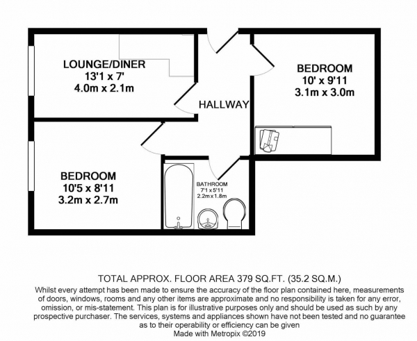 Floor Plan Image for 2 Bedroom Apartment for Sale in St Martins Gate, Birmingham City Centre