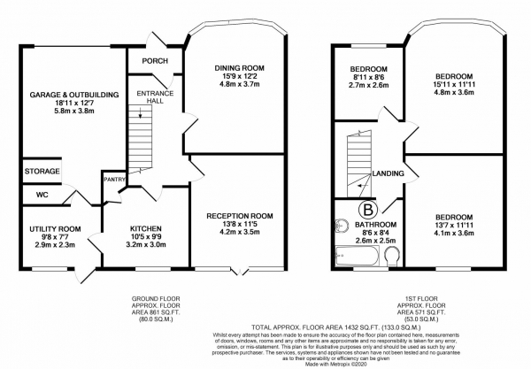 Floor Plan Image for 3 Bedroom Semi-Detached House for Sale in College Road, Handsworth Wood