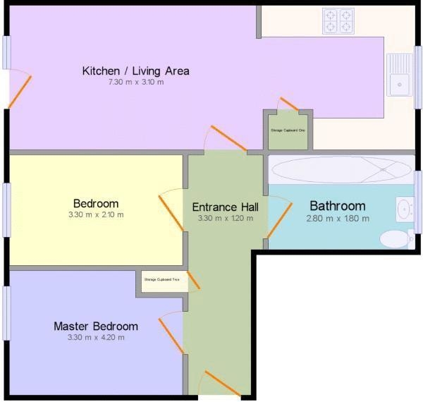 Floor Plan Image for 2 Bedroom Apartment for Sale in Rickman Drive, Birmingham City Centre