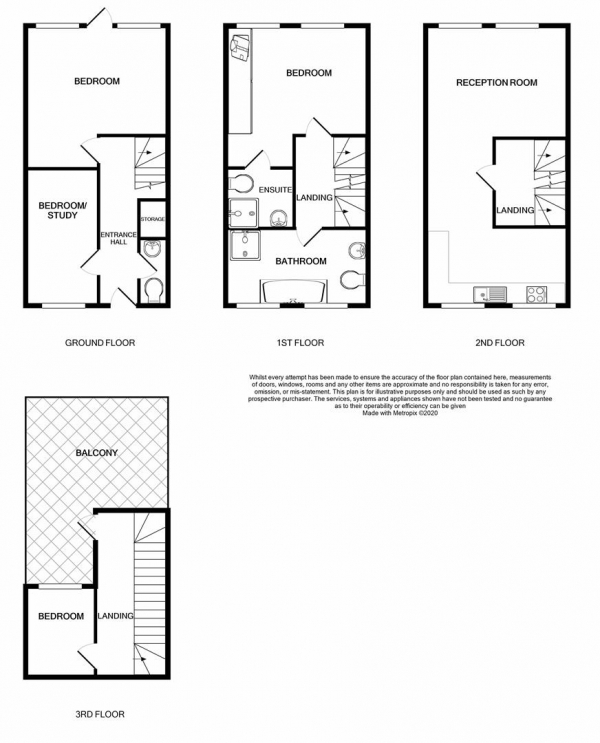 Floor Plan Image for 4 Bedroom Town House for Sale in Falcon Works Court, Jewellery Quarter