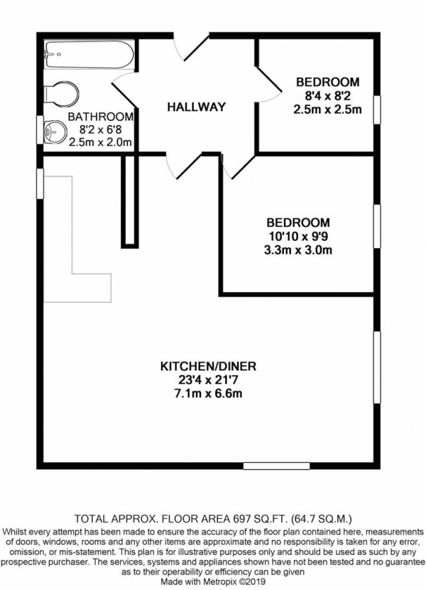 Floor Plan Image for 2 Bedroom Apartment for Sale in Victoria Works, Jewellery Quarter