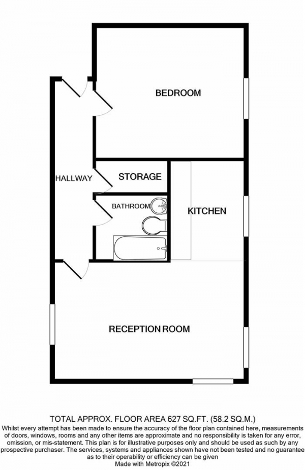 Floor Plan Image for 1 Bedroom Apartment for Sale in Water Street, Jewellery Quarter