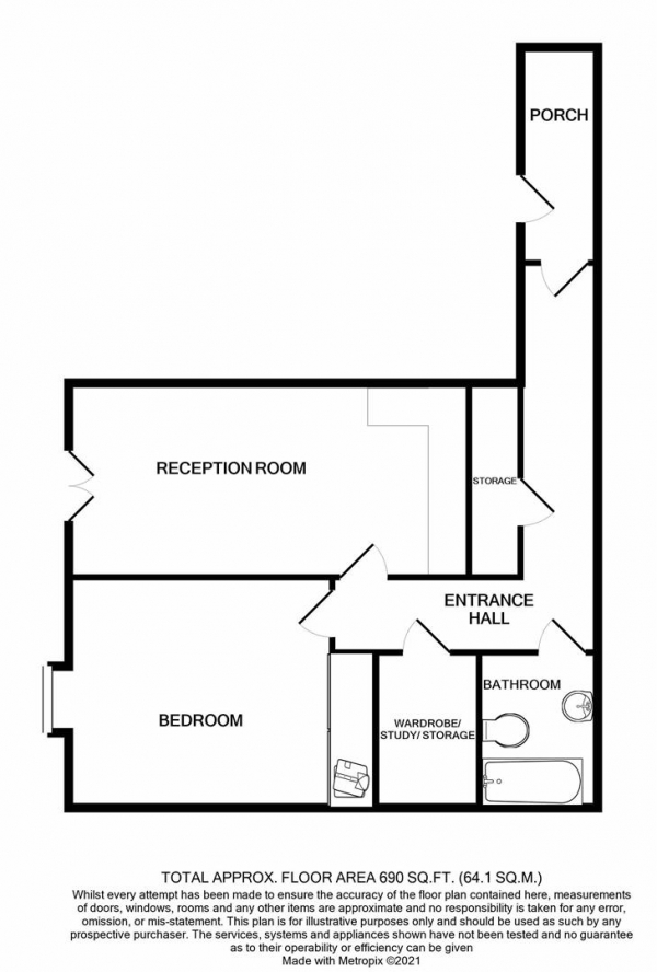 Floor Plan Image for 1 Bedroom Apartment for Sale in St. Pauls Square, Jewellery Quarter