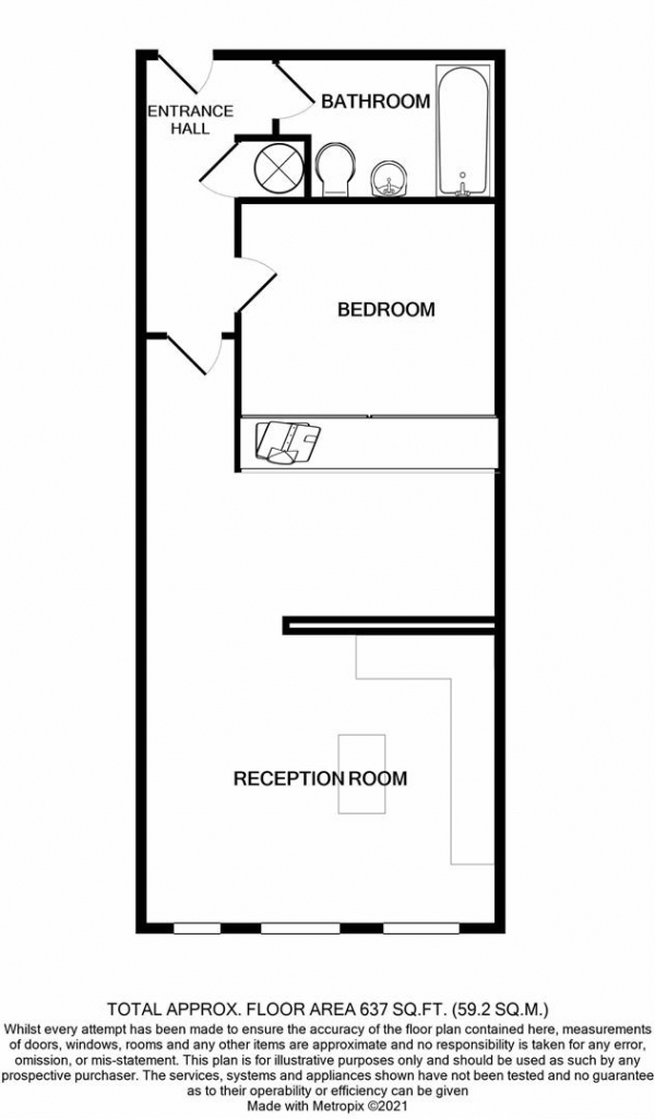 Floor Plan Image for 1 Bedroom Apartment for Sale in Platinum Building, Jewellery Quarter