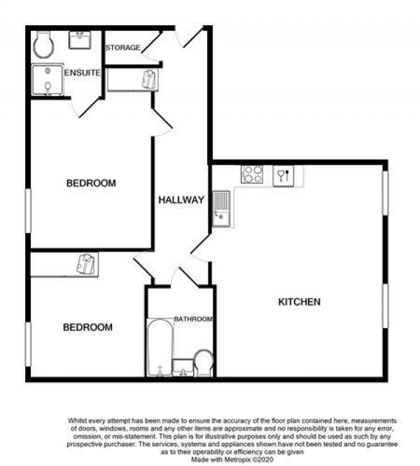 Floor Plan Image for 2 Bedroom Apartment to Rent in The Foundry, Jewellery Quarter