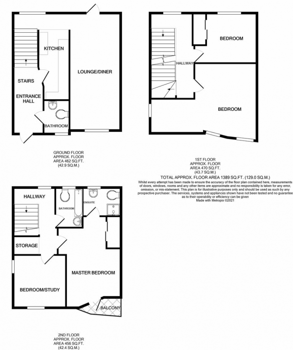 Floor Plan Image for 4 Bedroom End of Terrace House for Sale in Waterside Drive, Birmingham