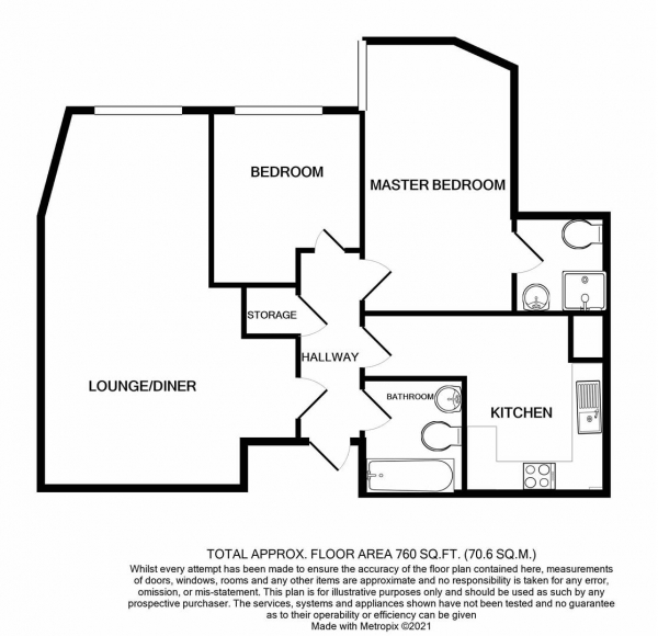 Floor Plan Image for 2 Bedroom Apartment for Sale in St Georges House, Jewellery Quarter