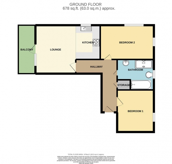 Floor Plan Image for 2 Bedroom Apartment for Sale in Mason Way, Birmingham City Centre