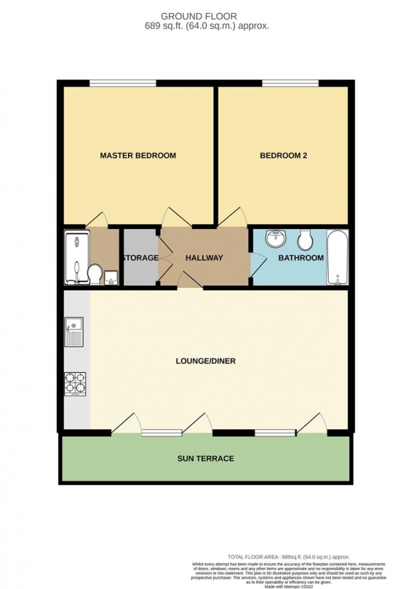 Floor Plan Image for 2 Bedroom Apartment for Sale in Kettleworks, Jewellery Quarter, Birmingham City Centre