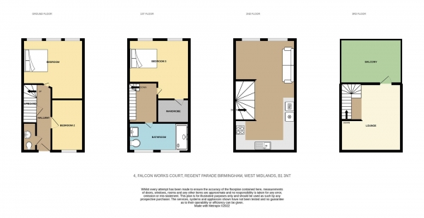 Floor Plan Image for 3 Bedroom Property for Sale in Falcon Works Court, Jewellery Quarter