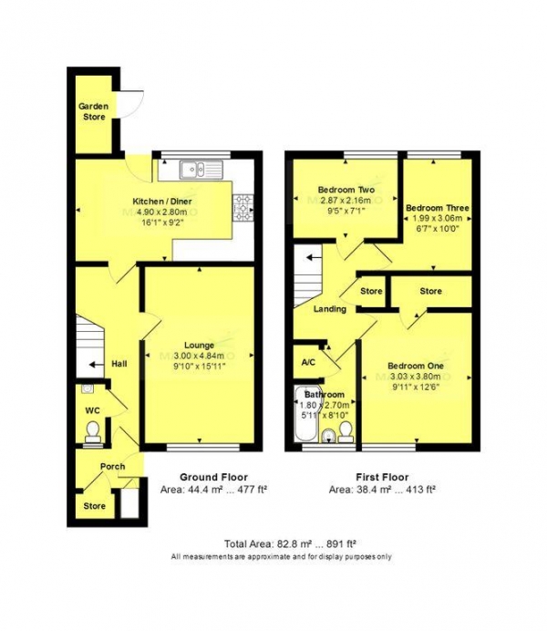 Floor Plan Image for 3 Bedroom Property to Rent in Woodcote Way, Birmingham