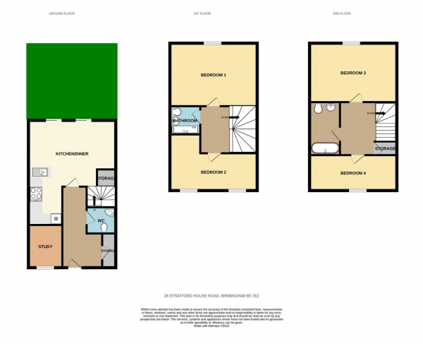 Floor Plan Image for 4 Bedroom Property for Sale in Stratford House Road, B5 Central, Birmingham