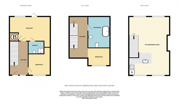 Floor Plan Image for 2 Bedroom Town House to Rent in Mint Drive, Jewellery Quarter